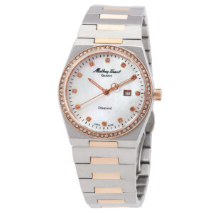 Home mathey tissot zeus lady diamond quartz white dial watch d118sbi