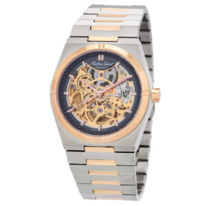 mathey tissot zeus skeleton automatic grey dial men's watch h118cfrs