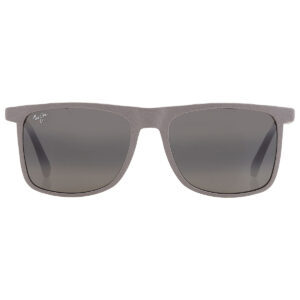 maui jim makamae neutral grey rectangular men's sunglasses 619 14 56