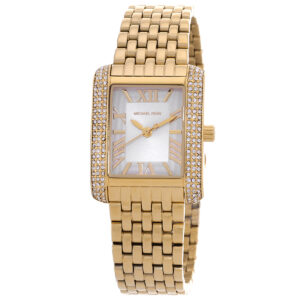 michael kors emery quartz crystal white dial ladies watch mk4826