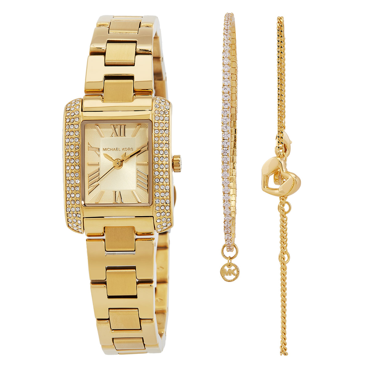 michael kors emery quartz gold dial ladies watch and bracelets gift set mk7510set michael kors emery quartz gold dial ladies watch and bracelets gift set mk7510set