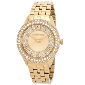 michael kors harlowe pave quartz crystal ladies watch mk4709