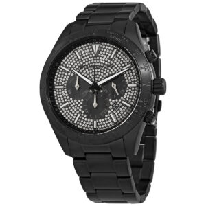 michael kors layton chronograph quartz black stainless steel men's watch mk8899