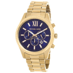 michael kors lexington chronograph quartz blue dial men's watch mk9153