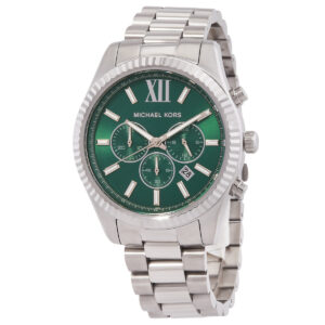 michael kors lexington chronograph quartz green dial men's watch mk9152