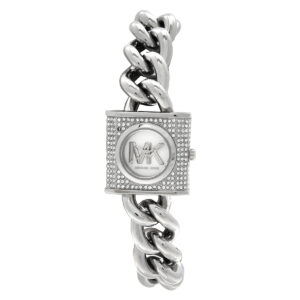 michael kors mk chain lock white dial ladies watch mk4718