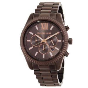 michael kors oversized lexington chronograph quartz brown dial men's watch mk9224