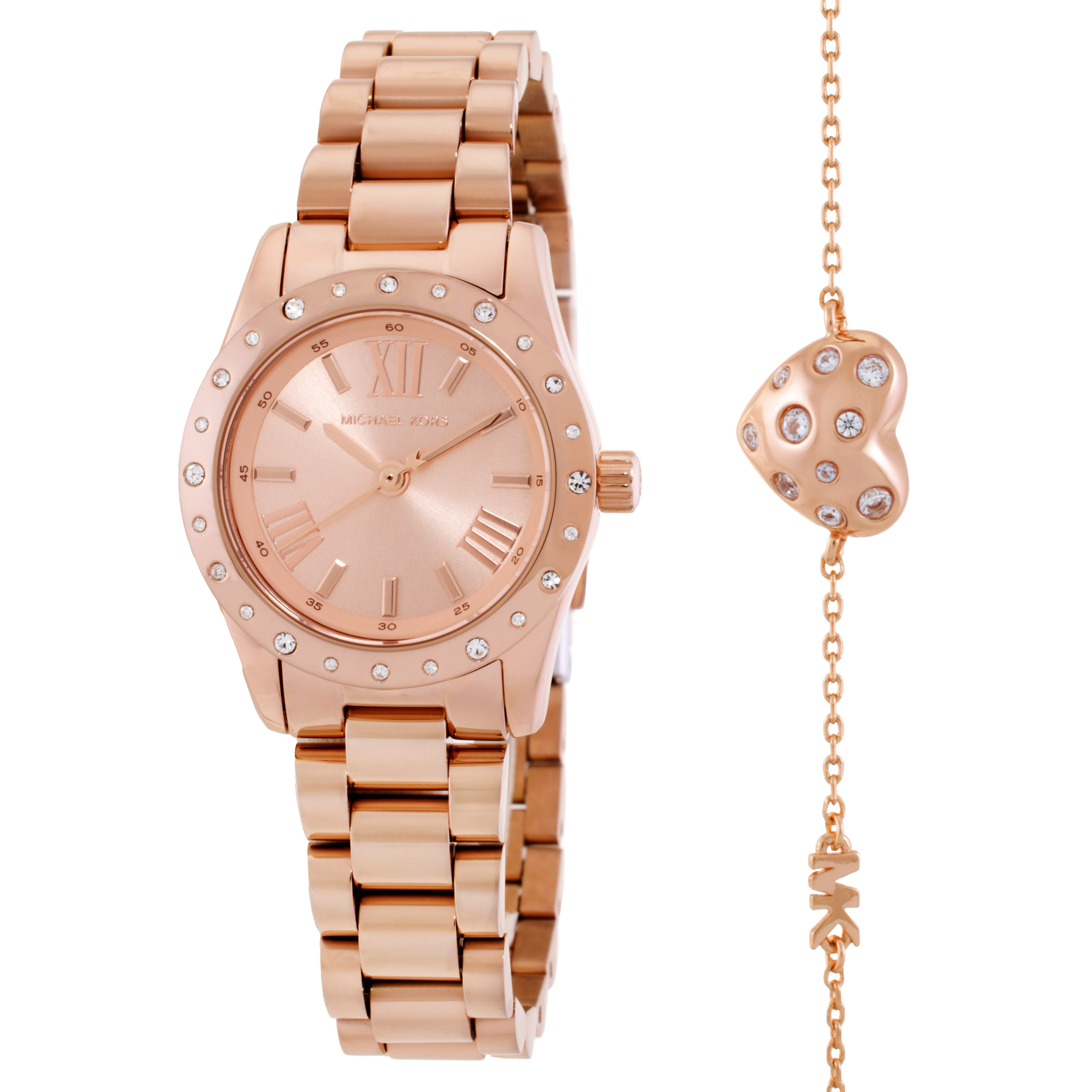 michael kors petite lexington quartz ladies watch and heart bracelet gift set mk4994set michael kors petite lexington quartz ladies watch and heart bracelet gift set mk4994set