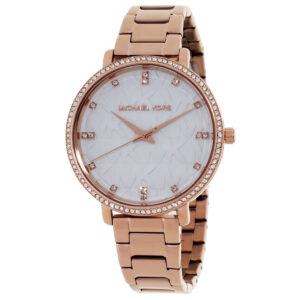 michael kors pyper quartz crystal white dial ladies watch mk4917