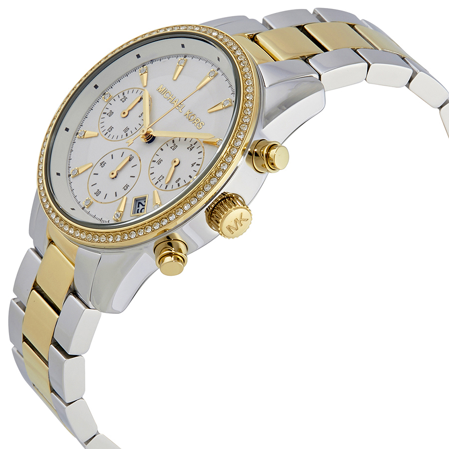 michael kors ritz chronograph crystal white dial ladies watch mk6474 michael kors ritz chronograph crystal white dial ladies watch mk6474