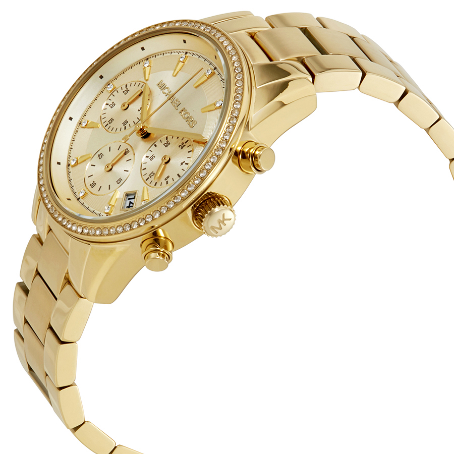 michael kors ritz chronograph gold dial ladies watch mk6356 michael kors ritz chronograph gold dial ladies watch mk6356