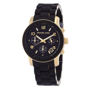 michael kors runway chronograph quartz black dial ladies watch mk7385