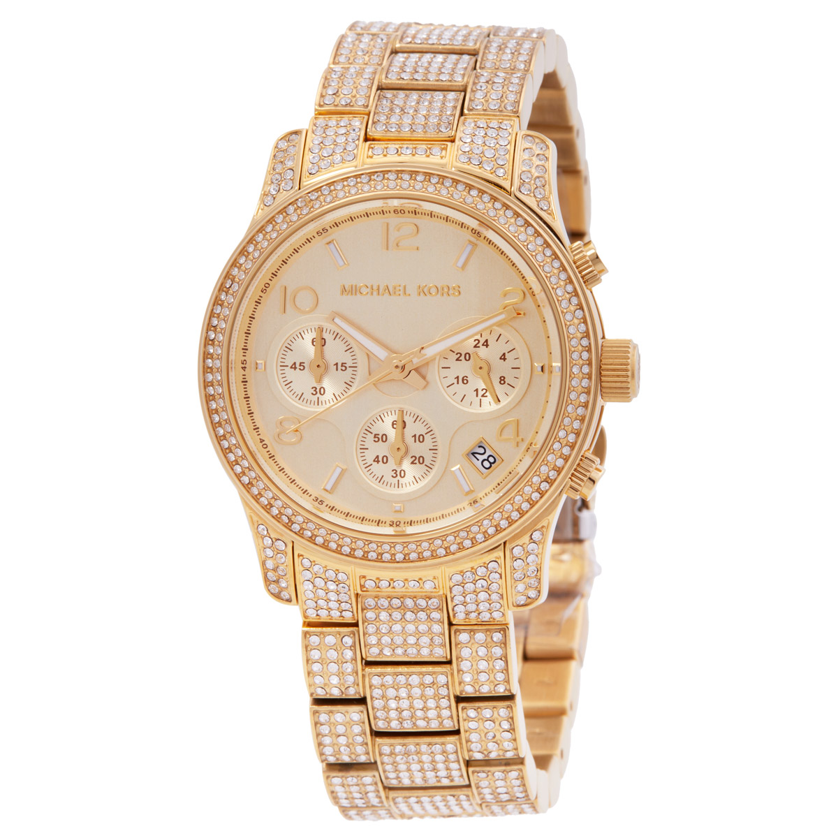 michael kors runway pave chronograph quartz gold dial ladies watch mk7435 michael kors runway pave chronograph quartz gold dial ladies watch mk7435
