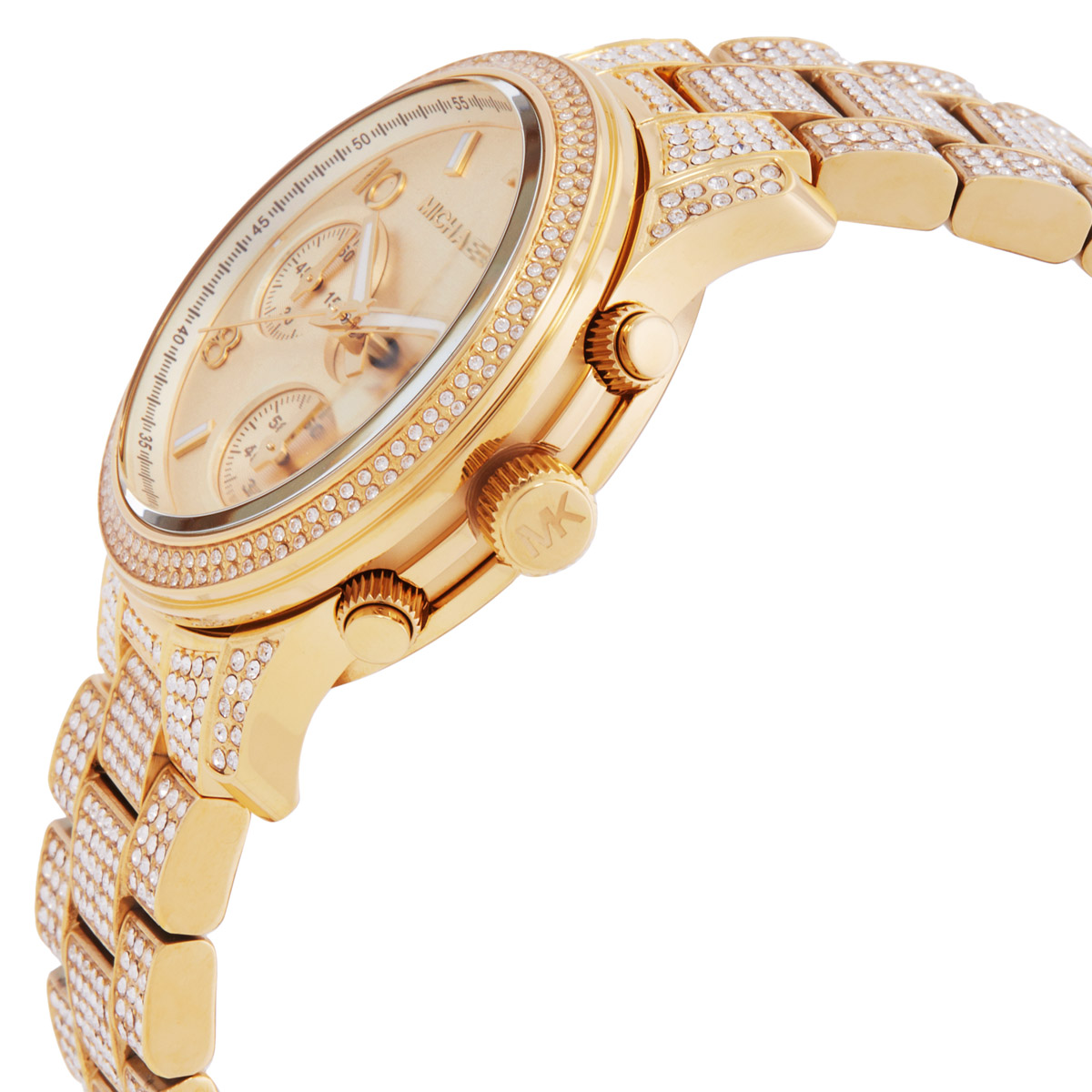 michael kors runway pave chronograph quartz gold dial ladies watch mk7435 michael kors runway pave chronograph quartz gold dial ladies watch mk7435