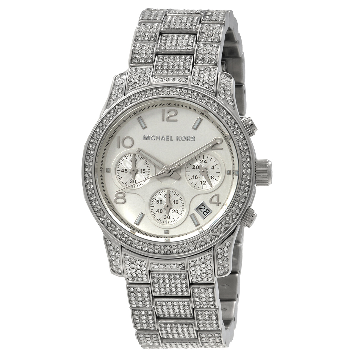 michael kors runway pave chronograph quartz silver dial ladies watch mk7434 michael kors runway pave chronograph quartz silver dial ladies watch mk7434