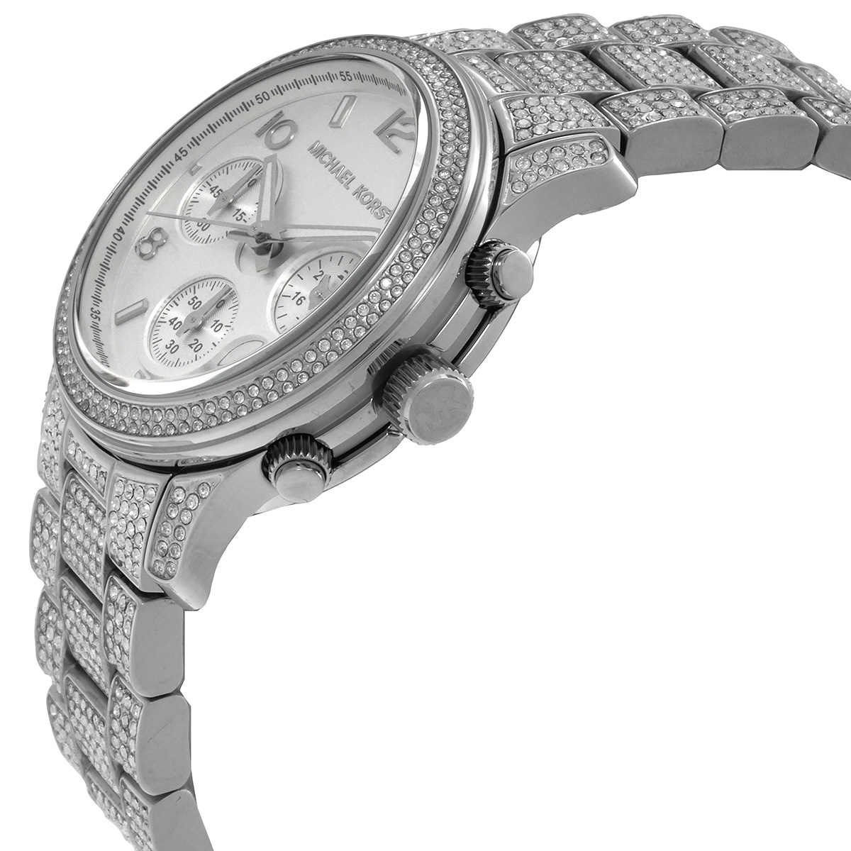 michael kors runway pave chronograph quartz silver dial ladies watch mk7434 michael kors runway pave chronograph quartz silver dial ladies watch mk7434