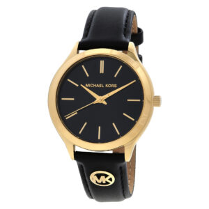 michael kors slim runway quartz black dial ladies watch mk7553