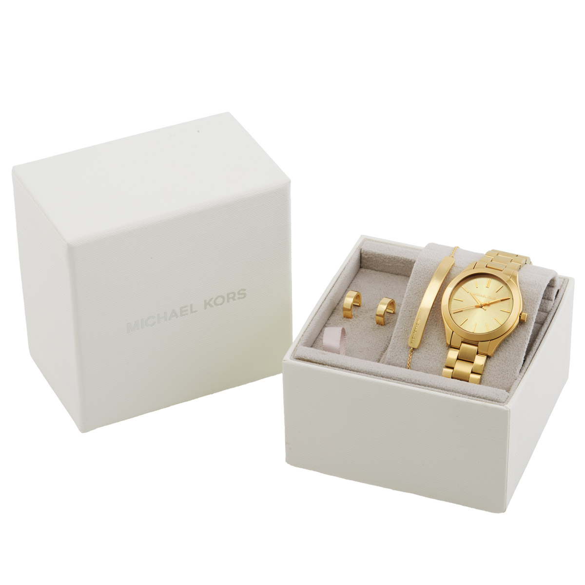 michael kors slim runway quartz gold dial ladies watch mk7561set michael kors slim runway quartz gold dial ladies watch mk7561set