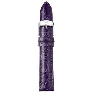 michele 18mm violet crocodile leather strap