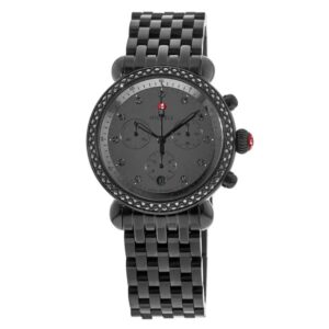 michele csx chronograph quartz diamond black dial ladies watch mww03d000051