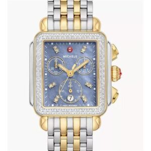 Витрина michele deco chronograph quartz diamond blue dial ladies watch mww06a000809