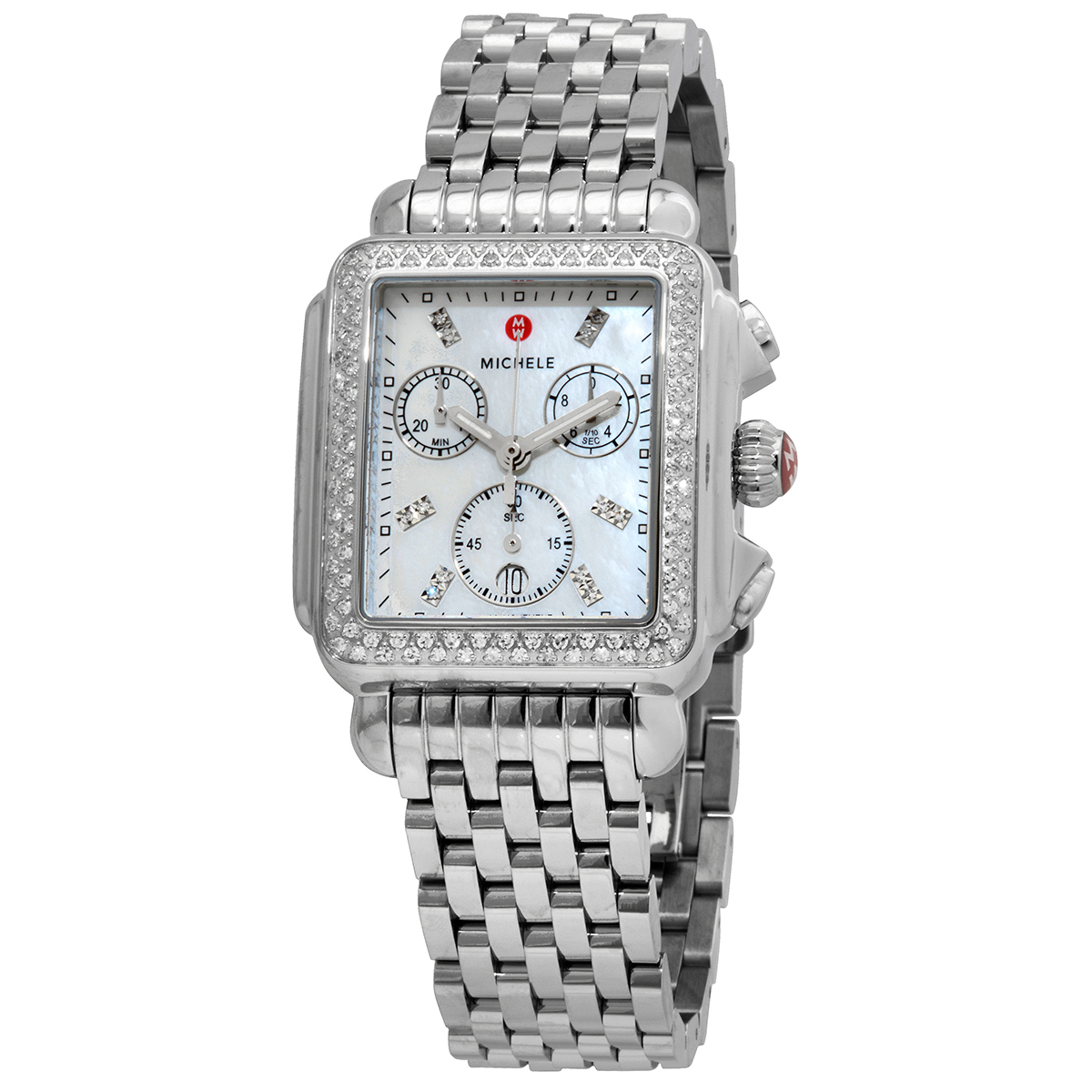 michele deco chronograph quartz diamond white mother of pearl dial ladies watch mww06a000775 michele deco chronograph quartz diamond white mother of pearl dial ladies watch mww06a000775