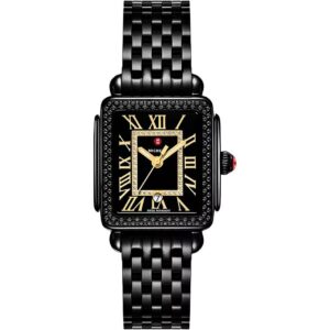 michele deco madison quartz diamond black dial ladies watch mww06g000042