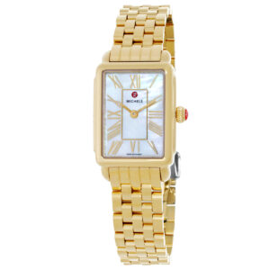 michele deco park quartz white dial ladies watch mww06e000146