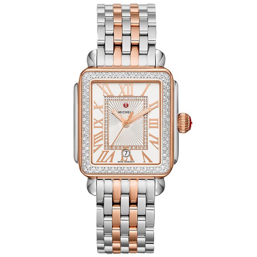 michele deco quartz diamond silver sunray dial ladies watch mww06t000220 michele deco quartz diamond silver sunray dial ladies watch mww06t000220