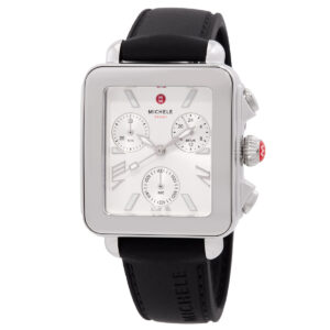 michele deco sport chronograph quartz silver dial ladies watch mww06k000071