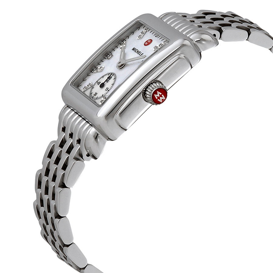 michele ladies deco 16 mother of pearl diamond dial watch mww06v000002 michele ladies deco 16 mother of pearl diamond dial watch mww06v000002