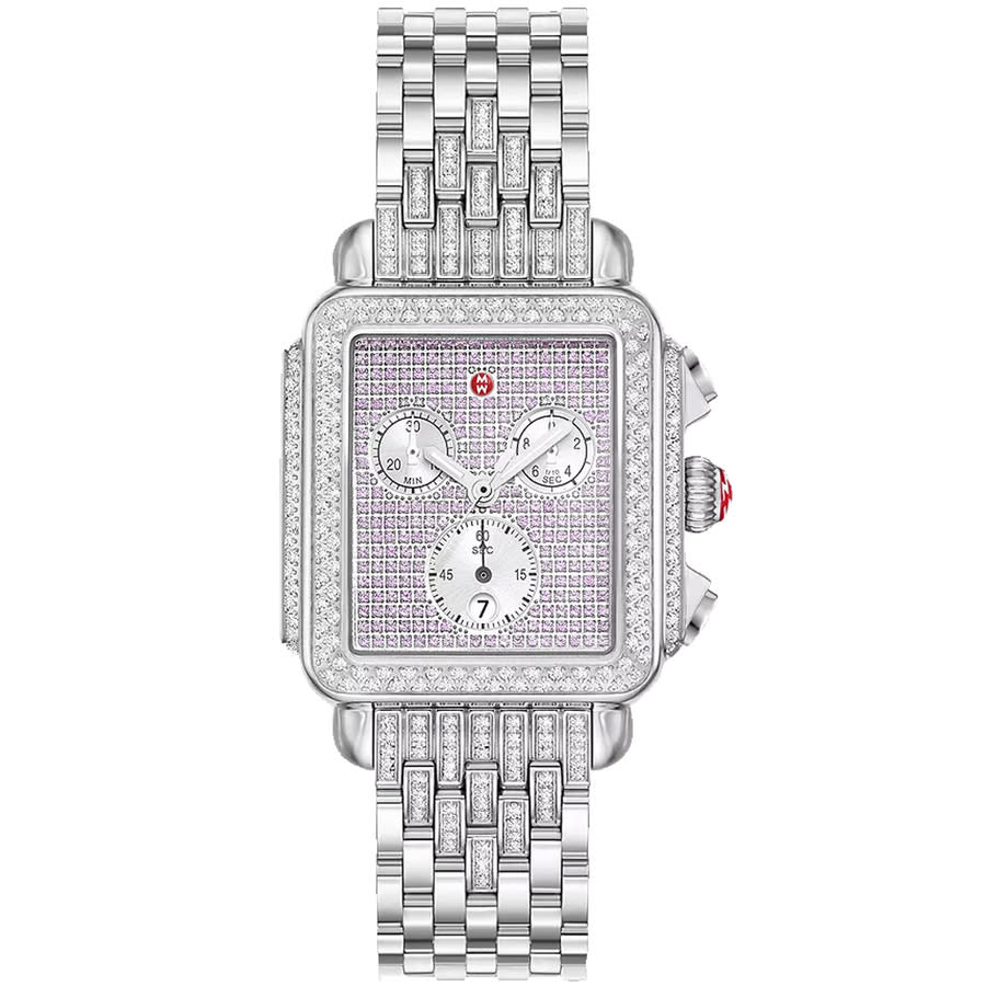 michele limited edition deco diamond pink dial ladies watch mww06a000803 michele limited edition deco diamond pink dial ladies watch mww06a000803