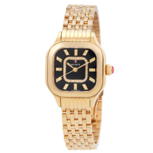 michele meggie quartz diamond black dial ladies watch mww33b000016