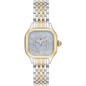 Home michele meggie quartz diamond blue dial ladies watch mww33b000015