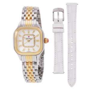 michele meggie two tone 18k gold plated diamond dial watch gift set