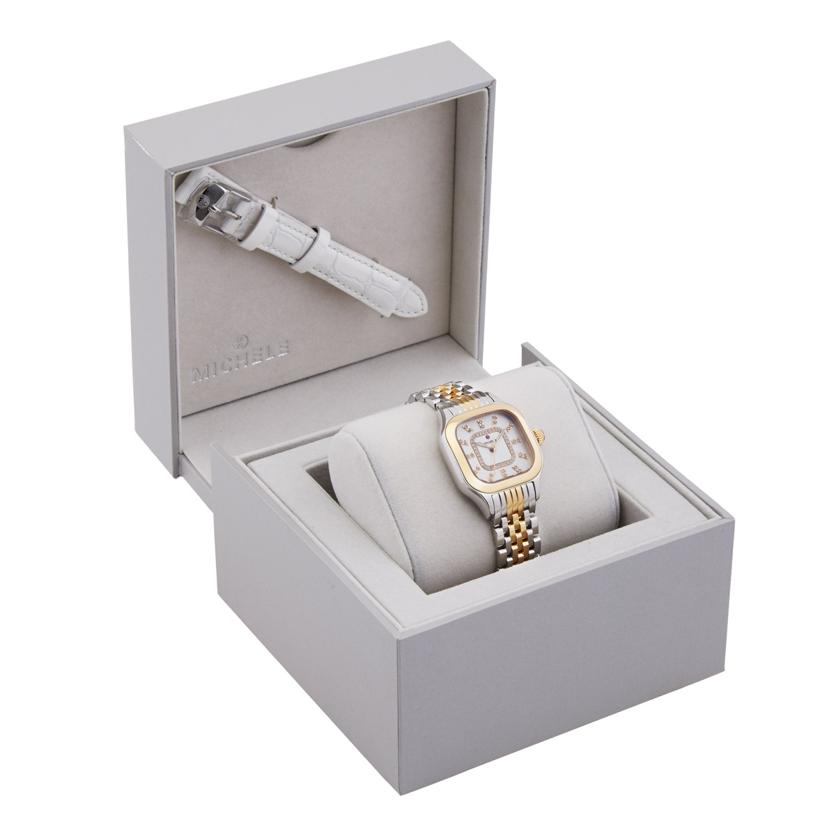 michele meggie two tone 18k gold plated diamond dial watch gift set michele meggie two tone 18k gold plated diamond dial watch gift set
