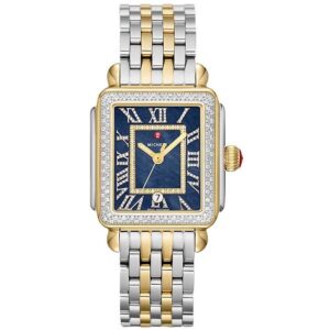 michele deco madison quartz blue dial ladies watch mww06t000239