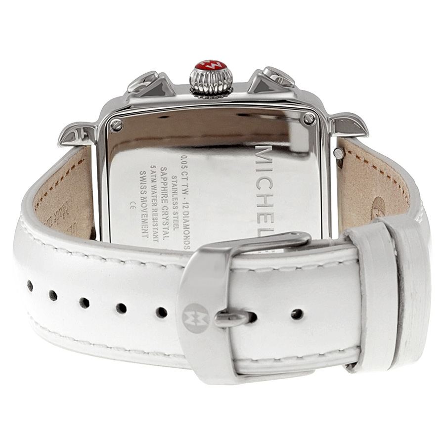 michele signature deco white mother of pearl dial silver leather ladies watch mww06p000023 michele signature deco white mother of pearl dial silver leather ladies watch mww06p000023