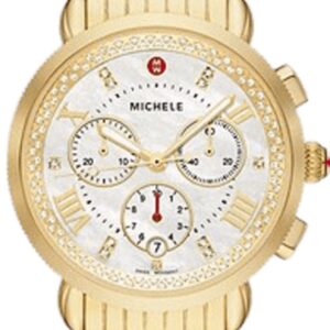 michele sport sail chronograph quartz diamond white mother of pearl dial ladies watch mww01c000143
