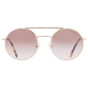 miu miu brown gradient mirror silver round ladies sunglasses mu 52vs zvnqz9 50