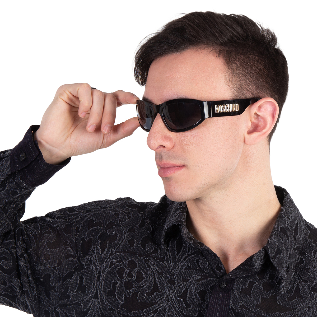moschino grey wrap men's sunglasses mos164/s 0807/ir 55 moschino grey wrap men's sunglasses mos164/s 0807/ir 55