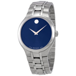 movado collection blue dial men's watch 0606369