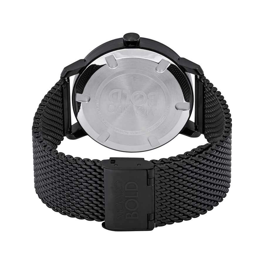movado bold black dial black ion plated meshmens watch 3600562 movado bold black dial black ion plated meshmens watch 3600562