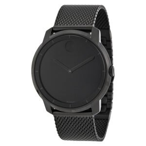 movado bold black dial black ion plated men's watch 36002613600261