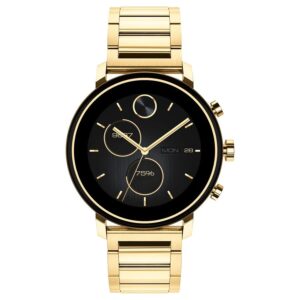 movado connect 2.0 quartz black dial men's watch 3660036