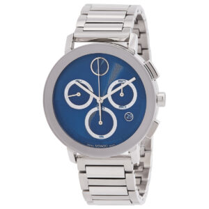 movado bold evolution 2.0 chronograph quartz blue dial men's watch 3601231