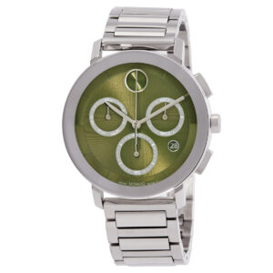 movado bold evolution 2.0 chronograph quartz green dial men's watch 3601189