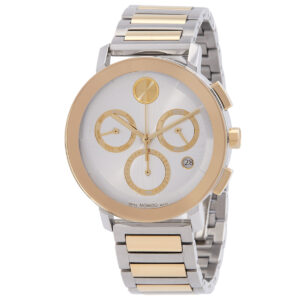 movado bold evolution 2.0 chronograph quartz silver dial men's watch 3601100