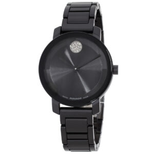 movado bold evolution 2.0 quartz black dial ladies watch 3601235