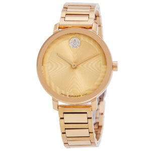 movado bold evolution 2.0 quartz gold dial ladies watch 3601106